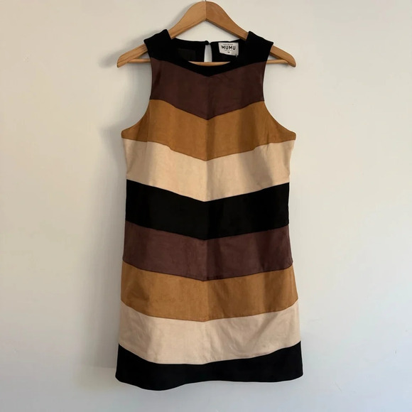 Show Me Your Mumu Mod Mini Dress retro in earthy colors Size: M New With Tags - Picture 2 of 5